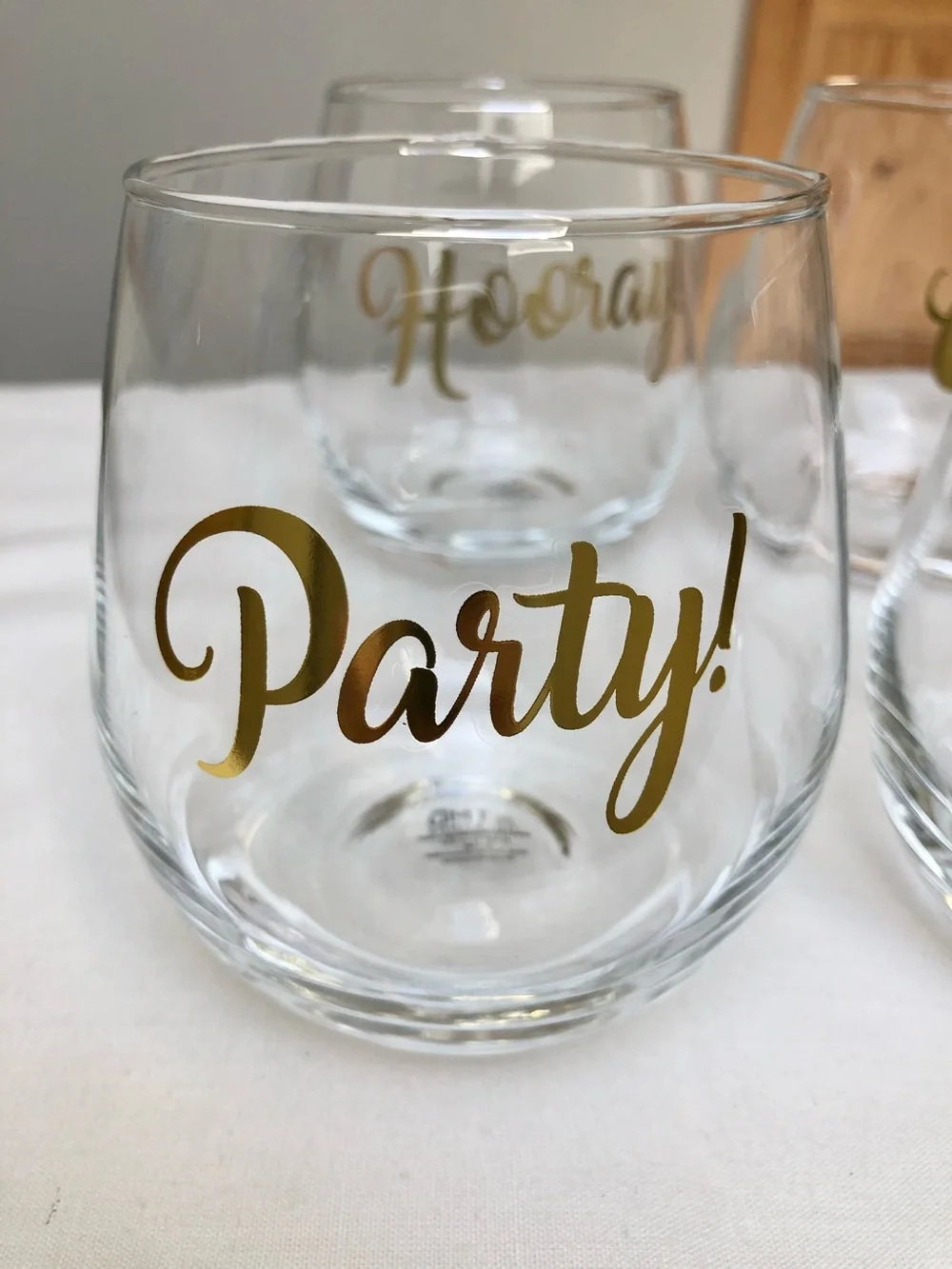 NEW Stemless Set of Four Wine Glasses